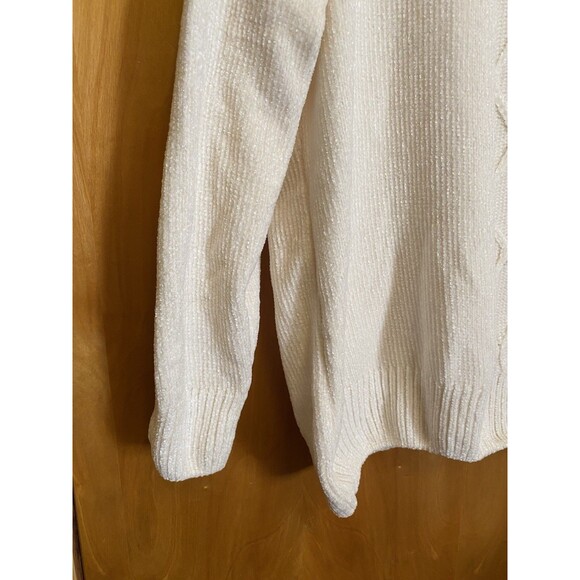 SF Snowflake Ivory Knit Turtleneck Pullover Women's Sweater size M/L - Picture 3 of 10